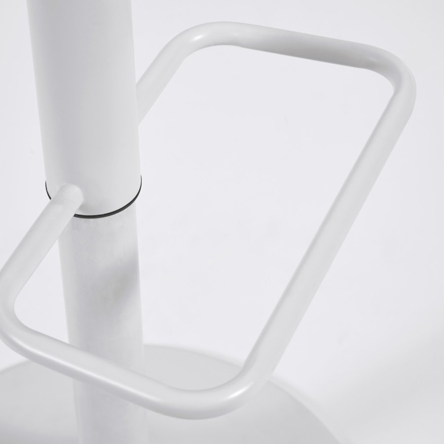 KAVE HOME Orlando-T barkrakk, m. ryggsttte og fotsttte - hvit polypropylen/kunstskinn/stl