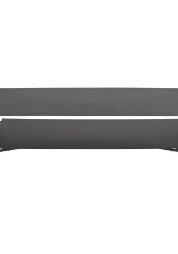 KAVE HOME Azisi salongbord, med hylle - svart glass og svart stl (140x60)