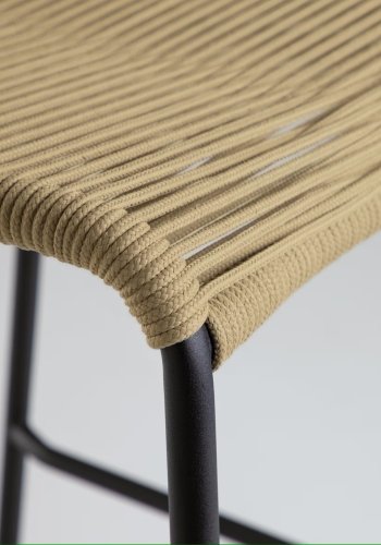 KAVE HOME Beige Glenville barkrakk for hagen, med ryggsttte og fotsttte - stl (100cm)