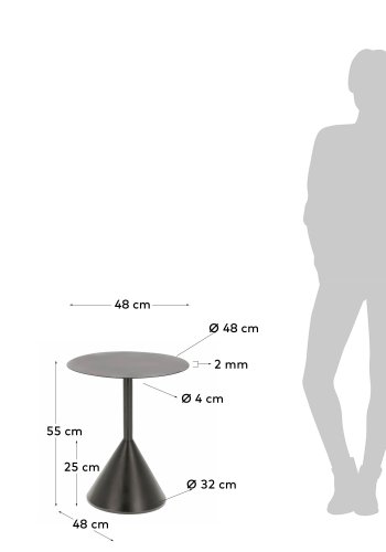 KAVE HOME Yinan sidebord  48 cm sort