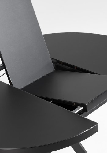 KAVE HOME Vashti spisebord, med butterfly bordplate - klart glass og sort stl (120)