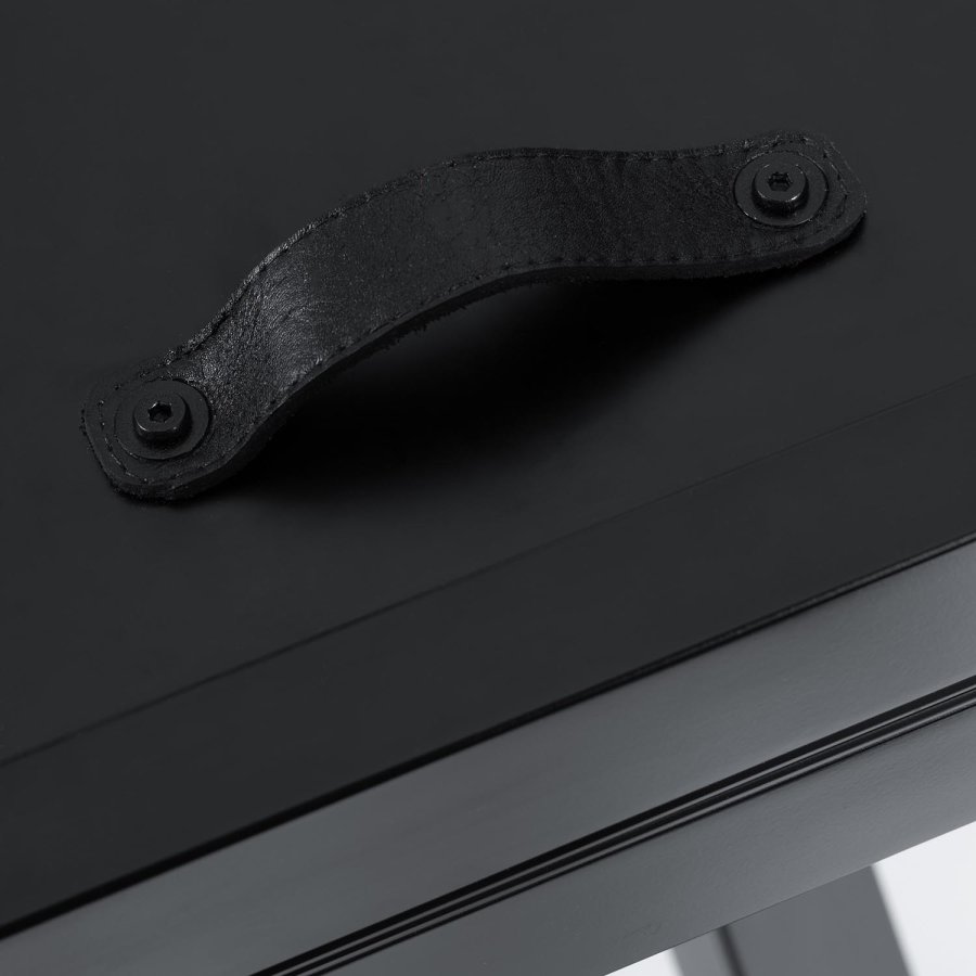 KAVE HOME Vashti spisebord, med butterfly bordplate - klart glass og sort stl (120)