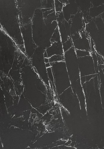 KAVE HOME Yodalia spisebord, med uttrekk - svart glass, keramikk og stl (130(190)x100)