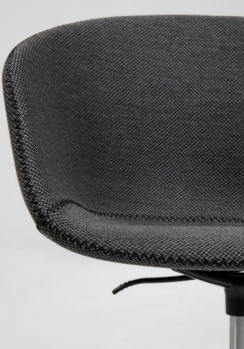 KAVE HOME Yvette kontorstol, med armlener - mrkegrtt stoff og sort stl