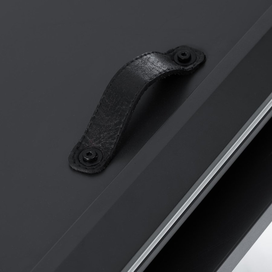 KAVE HOME Theone spisebord, med butterfly bordplate - klart glass og sort stl (160(210)x90)