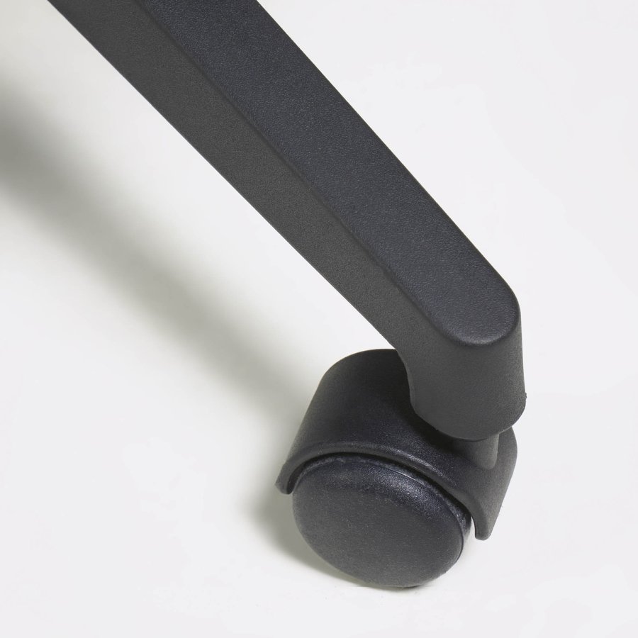 KAVE HOME Melva skrivebordsstol, justerbar, med armlener, hjul og svingfunksjon - svart stoff og plast