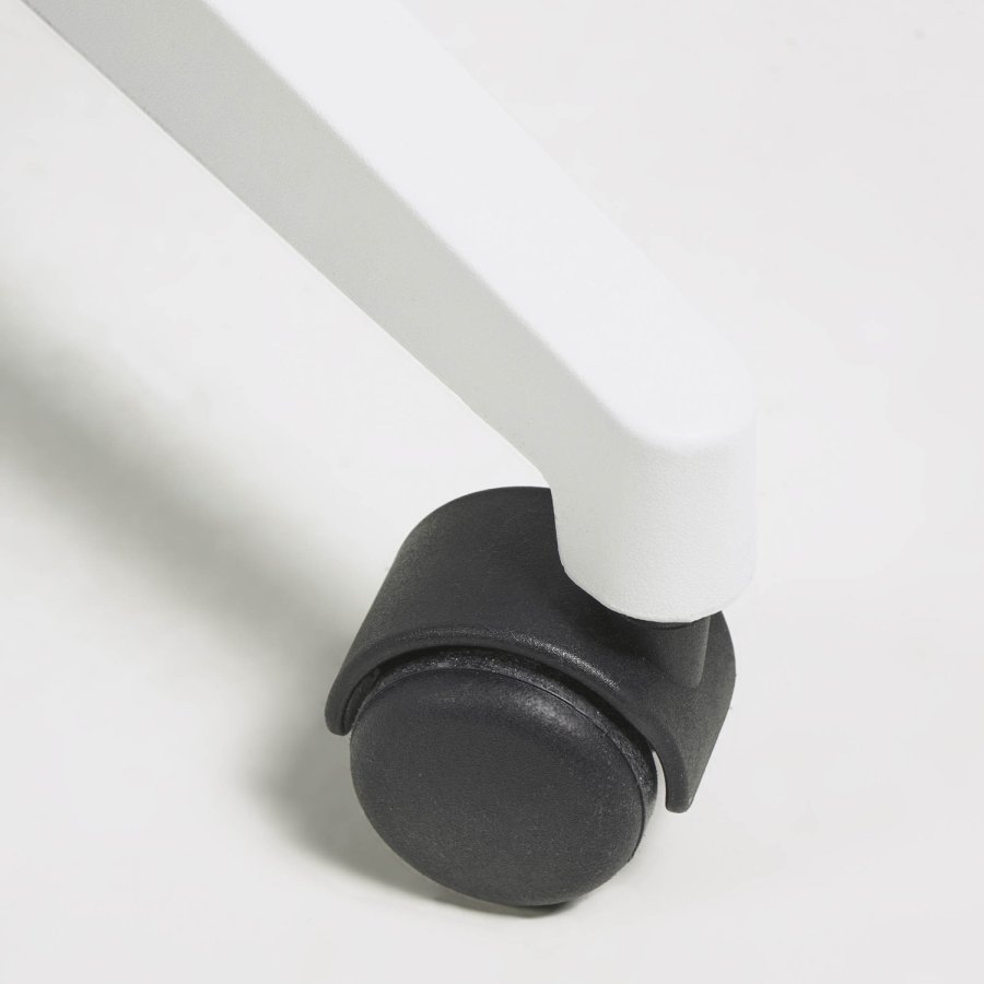 KAVE HOME Melva skrivebordsstol, justerbar, med armlener, hjul og svingfunksjon - grtt stoff/hvit plast