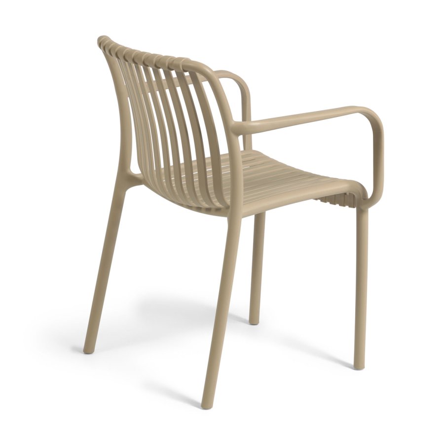 KAVE HOME Isabellini hagestol, med armlener - beige polypropylen