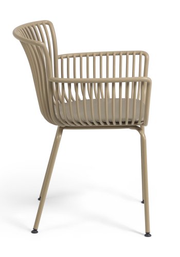 KAVE HOME Surpika hagestol, med armlener og stoffpute - beige polypropylen og metall