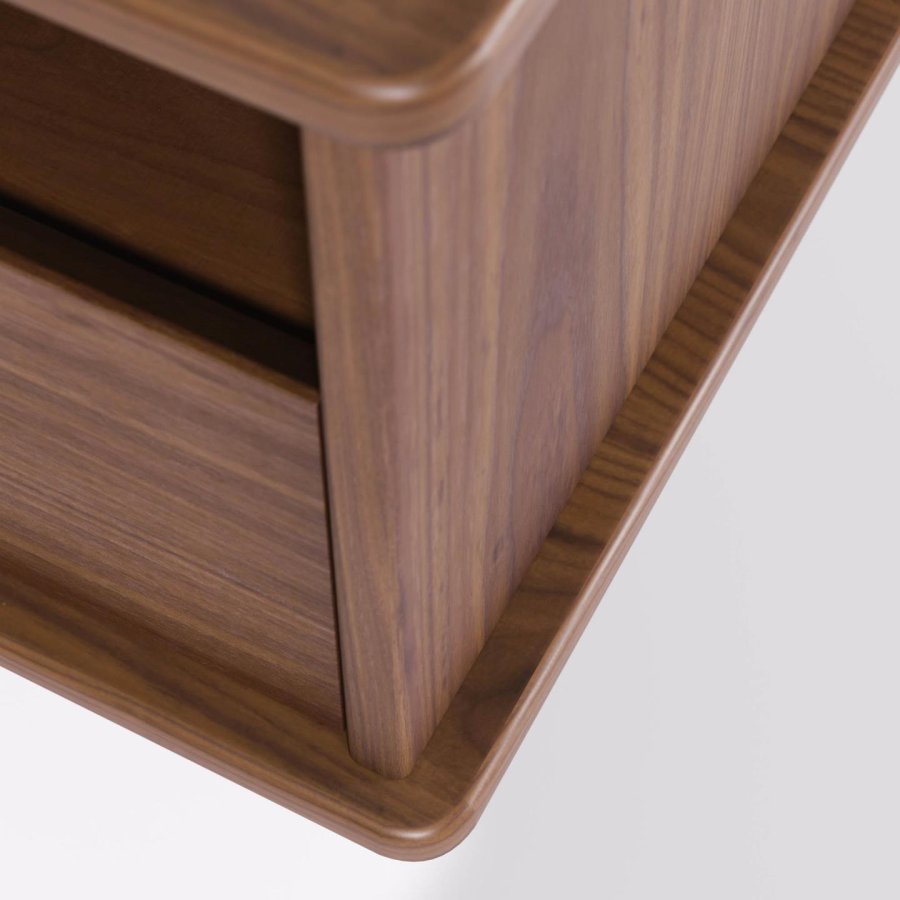 KAVE HOME Carolin TV-bord, m. 1 dr og 1 skuff - brun valnttfiner og valntttre (180x45)