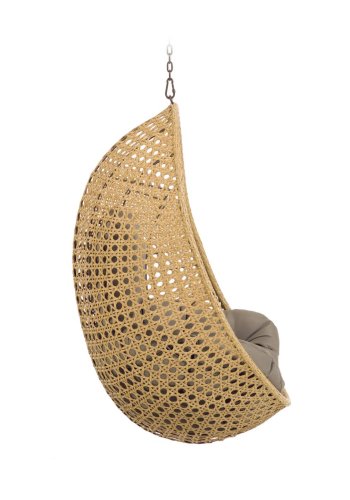 KAVE HOME Cira hengestol, med puter - naturlig polyrotting og rotting