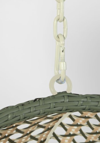 KAVE HOME Cira hengestol, med puter - polyester og flerfarget polyrattan