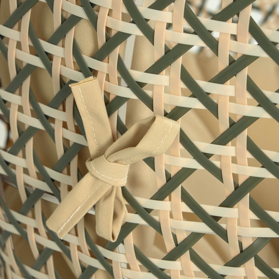 KAVE HOME Cira hengestol, med puter - polyester og flerfarget polyrattan