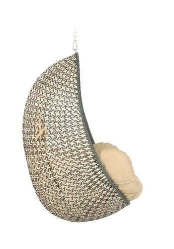 KAVE HOME Cira hengestol, med puter - polyester og flerfarget polyrattan