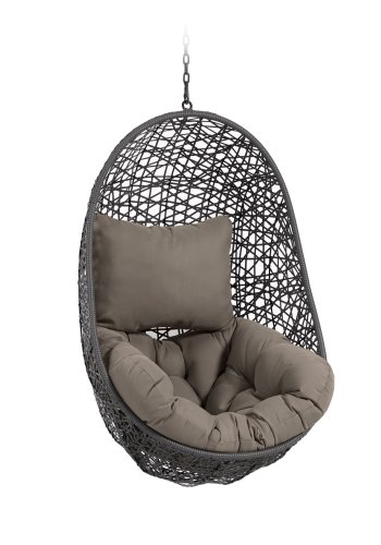 KAVE HOME Florina hengestol, med puter - mrkegr polyrotting og rotting