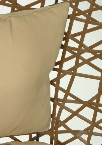 KAVE HOME Florina hengestol, med puter - polyester og brun polyrattan