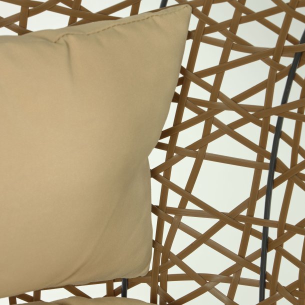 Florina hngestol, m. hynder - polyester og brun polyrattan