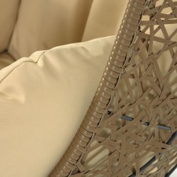 Florina hngestol, m. hynder - polyester og brun polyrattan