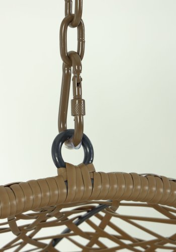 KAVE HOME Florina hengestol, med puter - polyester og brun polyrattan