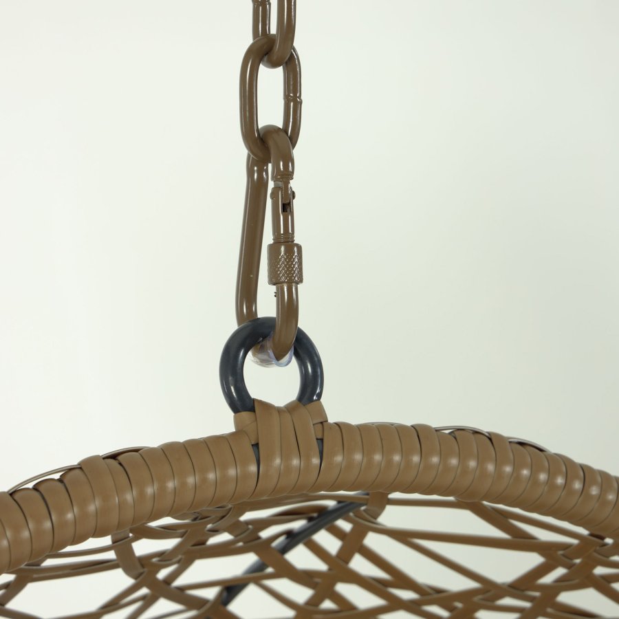 KAVE HOME Florina hengestol, med puter - polyester og brun polyrattan