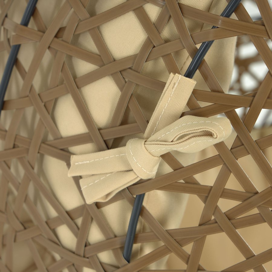 KAVE HOME Florina hengestol, med puter - polyester og brun polyrattan