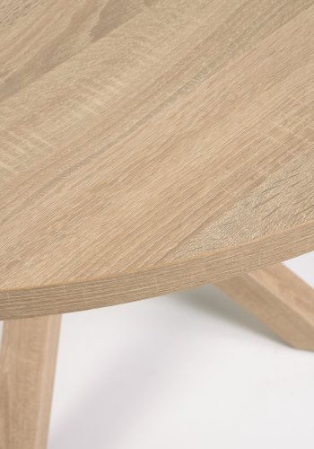 KAVE HOME Full Argo spisebord, rundt - naturlig melamin og naturstl med treeffekt (120)