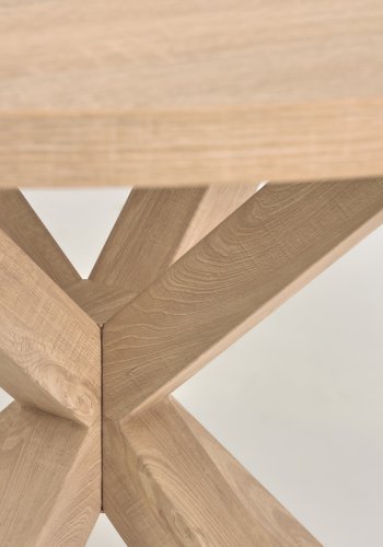 KAVE HOME Full Argo spisebord, rundt - naturlig melamin og naturstl med treeffekt (120)