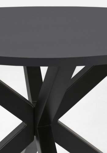 KAVE HOME Full Argo spisebord, rundt - svart tre og sort stl (120)