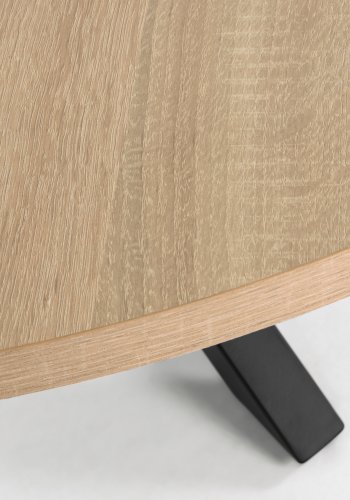 KAVE HOME Full Argo spisebord, rundt - naturlig melamin og sort stl (120)