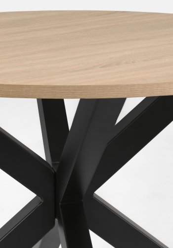 KAVE HOME Full Argo spisebord, rundt - naturlig melamin og sort stl (120)