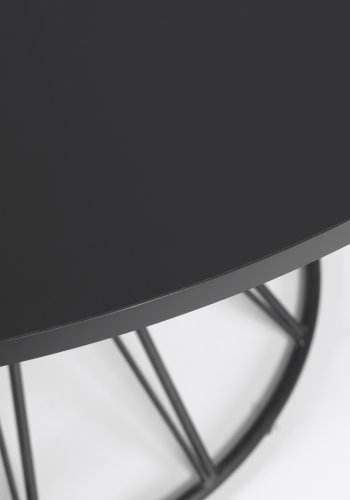 KAVE HOME Niut matbord, runt (�: 120cm), svart tr&auml; (MDF) med st�lben