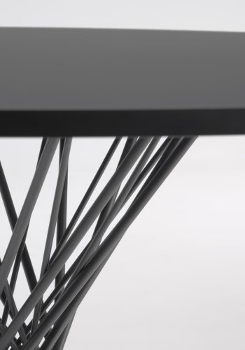 KAVE HOME Niut matbord, runt (�: 120cm), svart tr&auml; (MDF) med st�lben