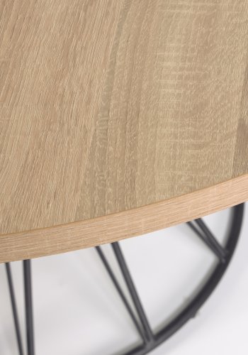 KAVE HOME Niut matbord, runt (�: 120cm), tr&auml; (MDF) i naturlig finish med st�lben