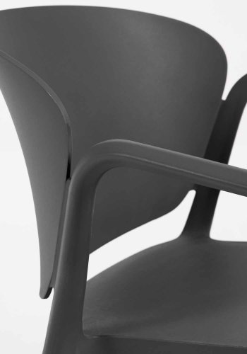 KAVE HOME Ania hagestol, med armlener - sort polypropylen