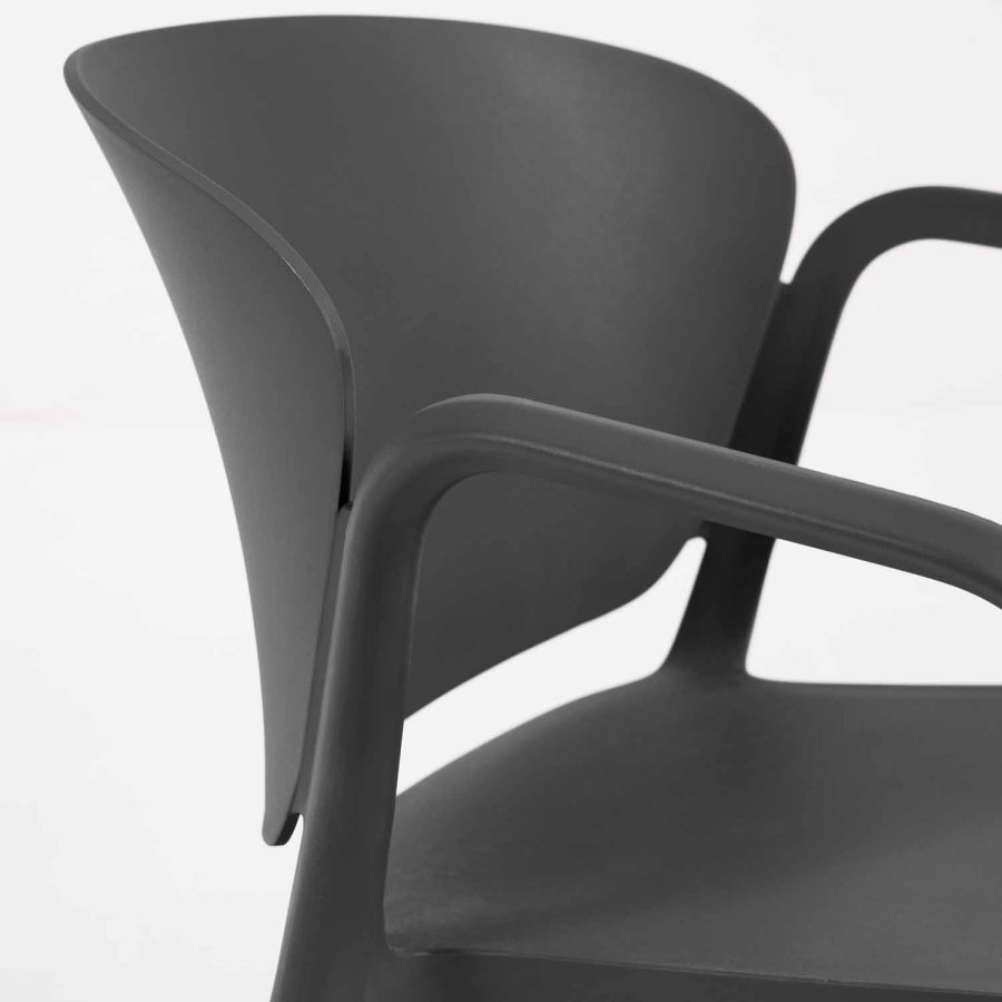 KAVE HOME Ania hagestol, med armlener - sort polypropylen