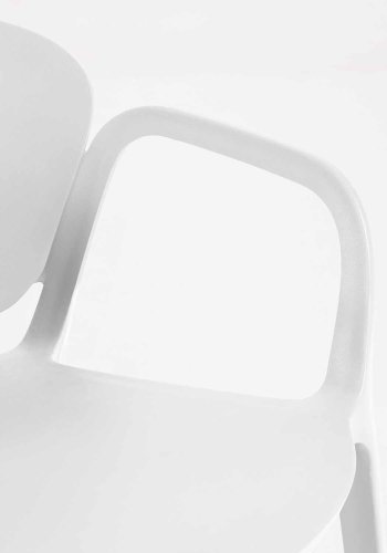 KAVE HOME Ania hagestol, med armlener - hvit polypropylen