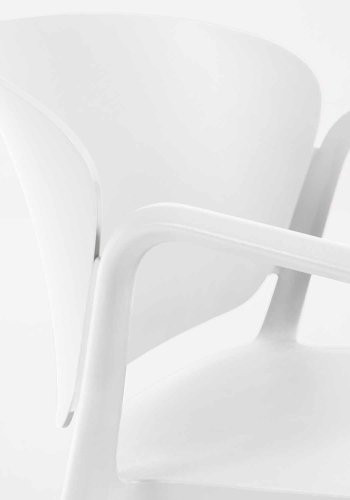 KAVE HOME Ania hagestol, med armlener - hvit polypropylen