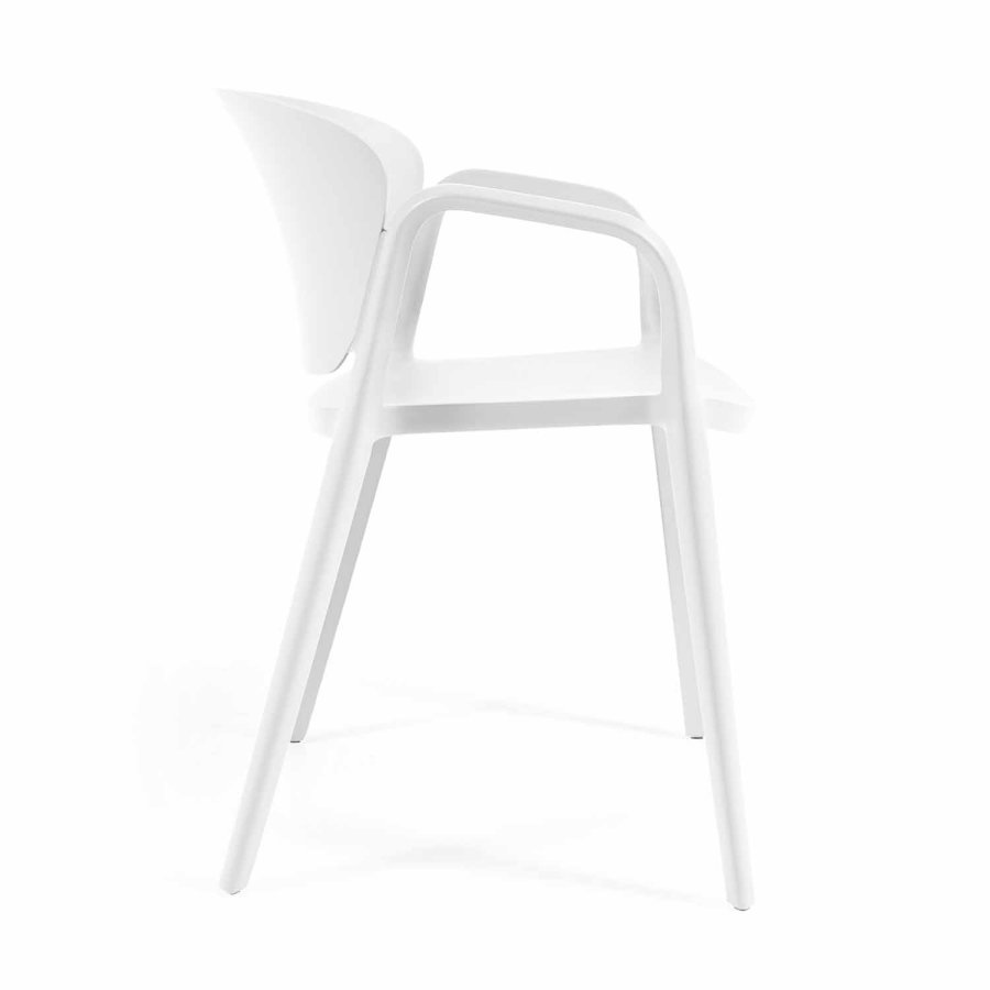 KAVE HOME Ania hagestol, med armlener - hvit polypropylen