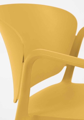 KAVE HOME Ania hagestol, med armlener - gul polypropylen