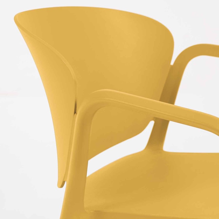 KAVE HOME Ania hagestol, med armlener - gul polypropylen