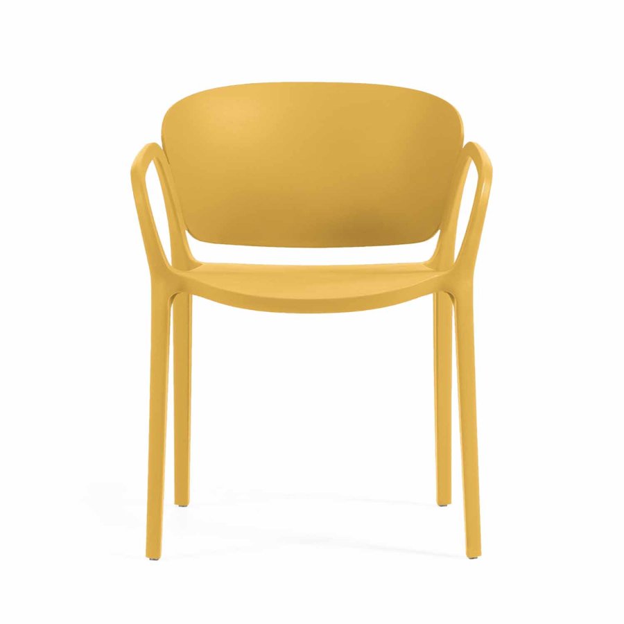 KAVE HOME Ania hagestol, med armlener - gul polypropylen