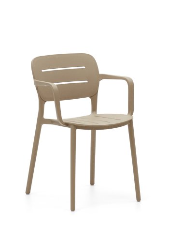 KAVE HOME Morella hagestol, med armlener - beige plast