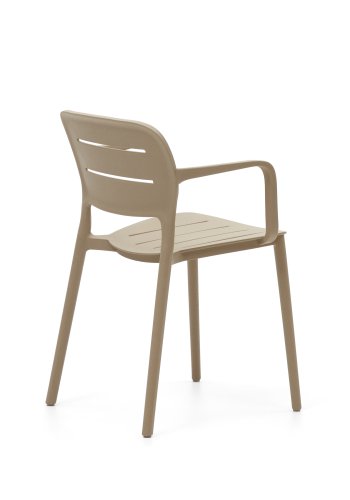 KAVE HOME Morella hagestol, med armlener - beige plast