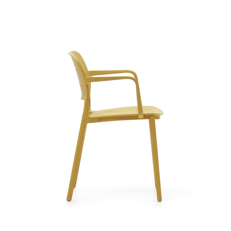 KAVE HOME Morella hagestol, med armlener - sennepsgul plast