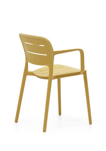 KAVE HOME Morella hagestol, med armlener - sennepsgul plast