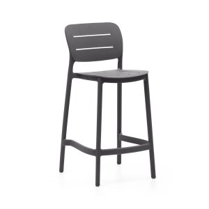 KAVE HOME Morella udendrs barstol, m. rygln og fodsttte - gr plast