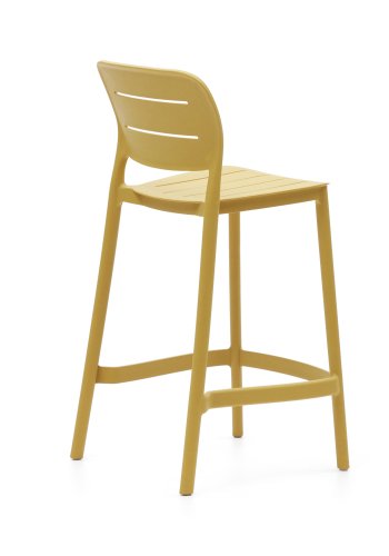 KAVE HOME Morella utendrs barkrakk, med rygg og fotsttte - sennepsgul plast