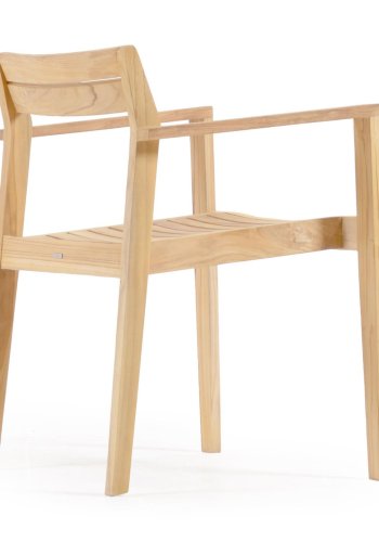 KAVE HOME Victoire hagestol, med armlener, stabelbar - naturlig teak