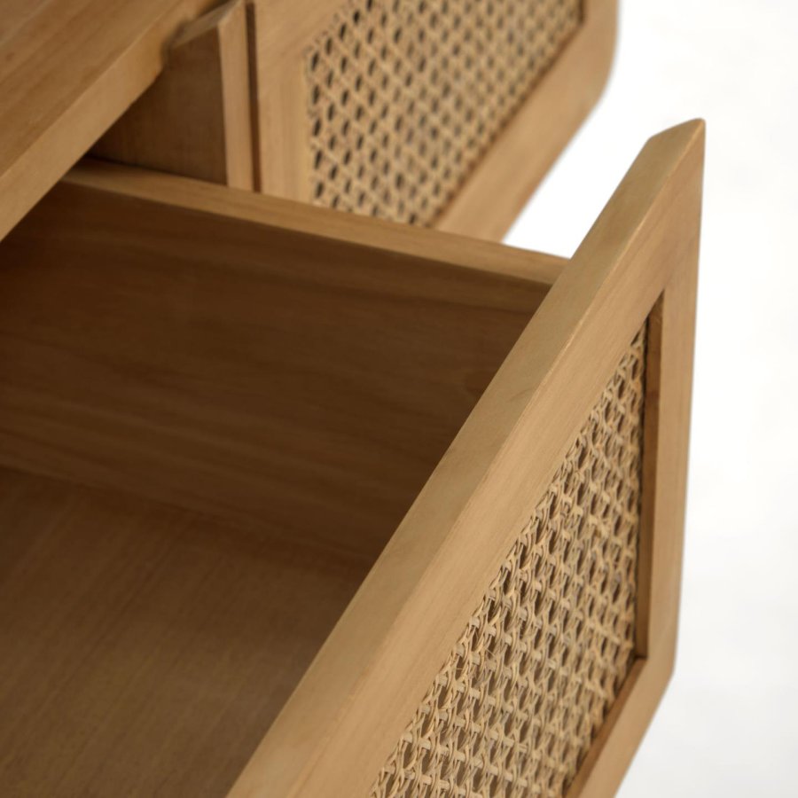 KAVE HOME Sabiela baderomsskap, m. 2 skuffer - naturlig rotting og teak (86x45)