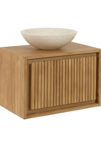 KAVE HOME Taciana baderomsskap, m. 1 dr - naturlig teak (60x40)